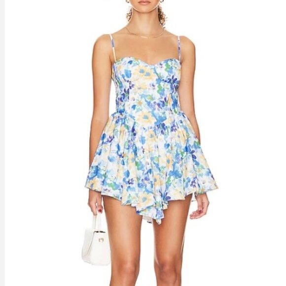 MORE TO COME FLORAL BLUE DRESS - Picture 1 of 2